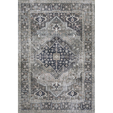 Alacati Ogee Medallion Washable Area Rug